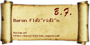 Baron Flórián névjegykártya